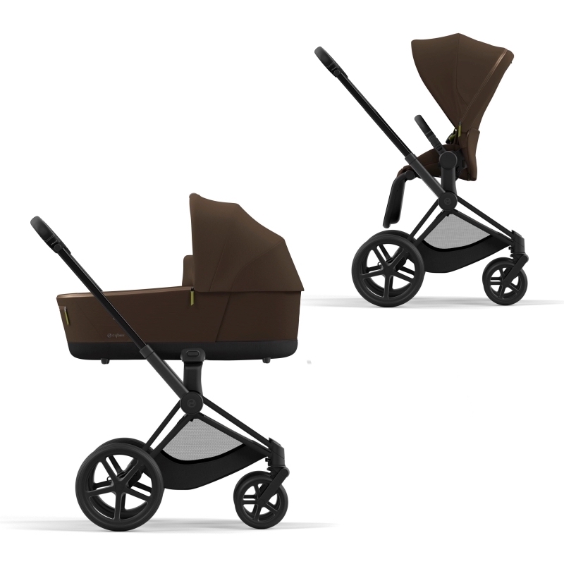 фото Cybex priam iv коляска 2 в 1, шасси iv matt black ручка black/текстиль khaki green