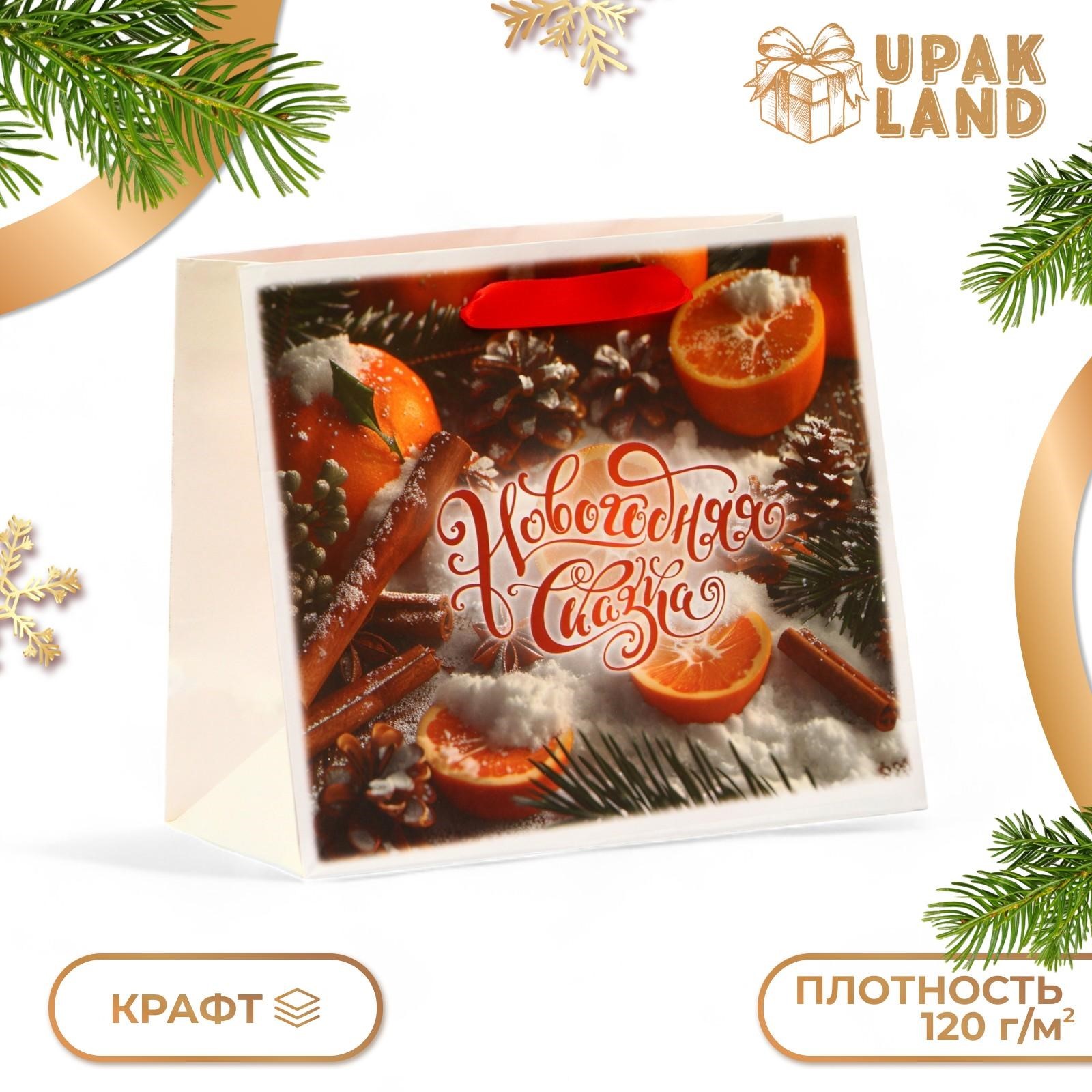 

Подарочный пакет UPAK LAND Новогодняя сказка 24 х 20 х 11 см, 1 шт