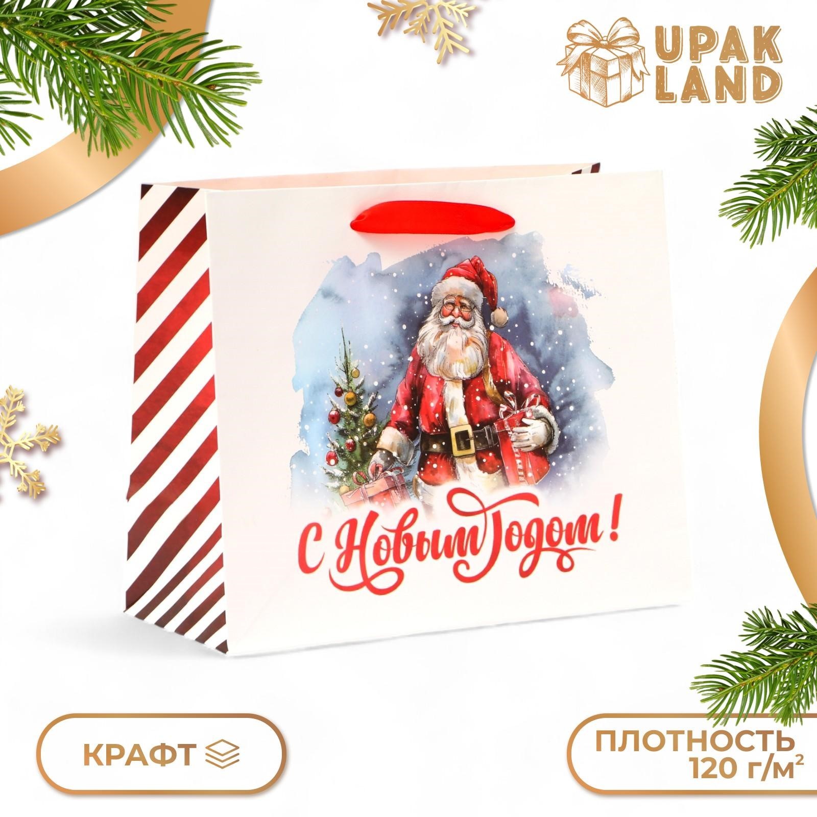 

Подарочный пакет UPAK LAND Дед Мороз 24 х 20 х 11 см, 1 шт