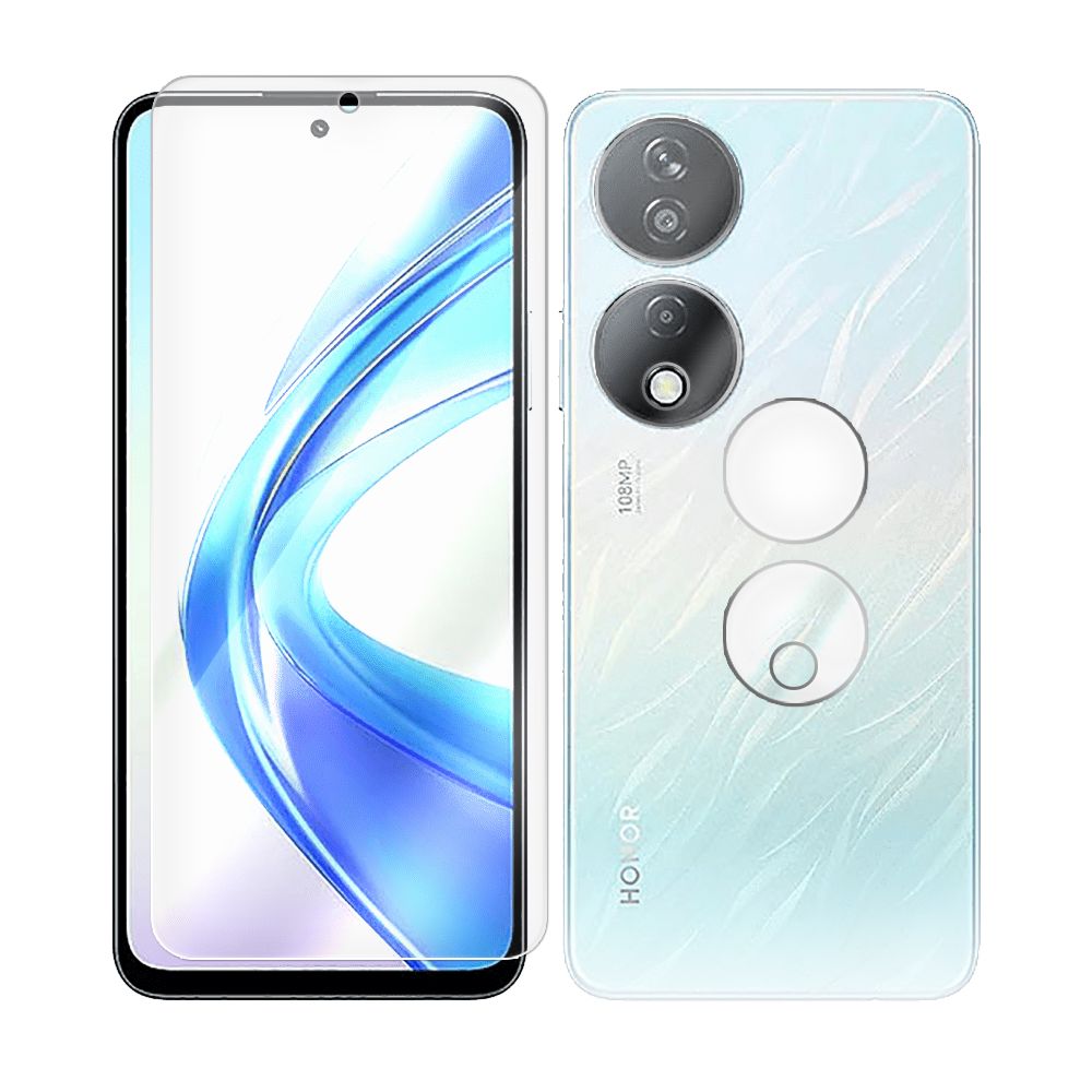 

Стекло защитное гибридное Krutoff для Honor X7b + защита камеры (2шт.)