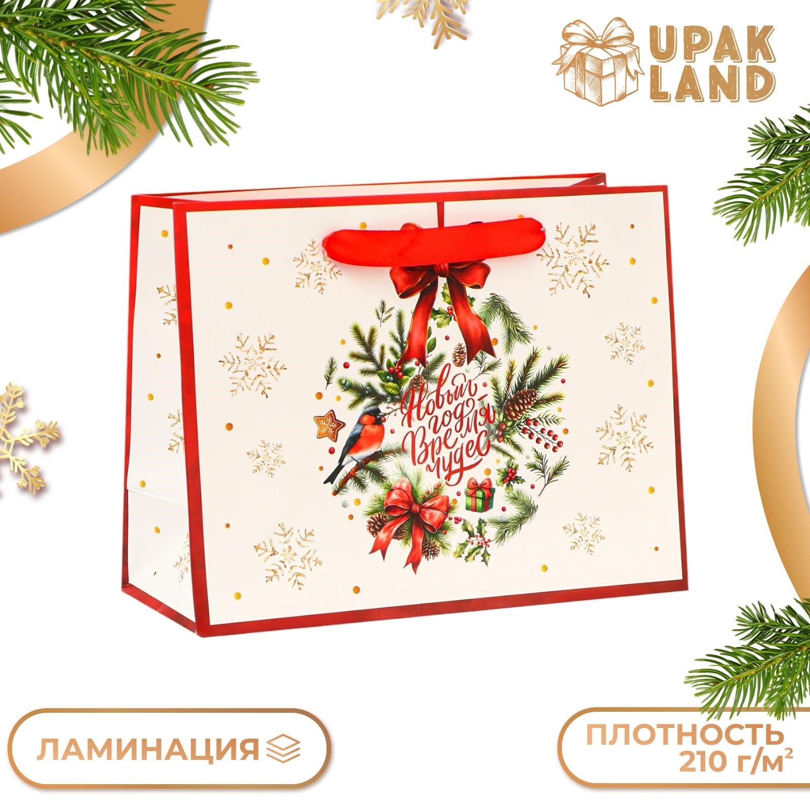 

Подарочный пакет UPAK LAND ламинированный Время чудес!, MS 23х18х10 см, 1 шт