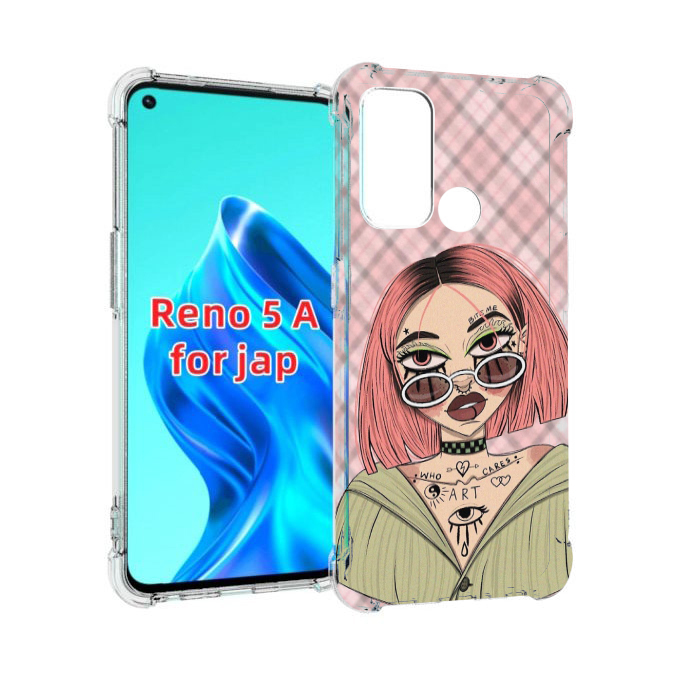 

Чехол MyPads бунтарка-девочка для Oppo Reno 5A, Прозрачный, Tocco