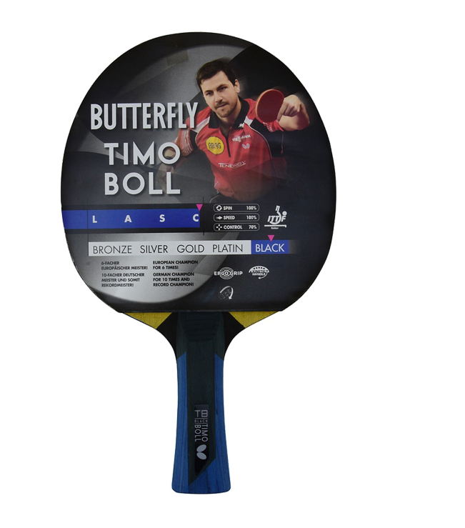 Ракетка для настольного тенниса Butterfly Timo Boll Black, коническая ручка, 7 звезд