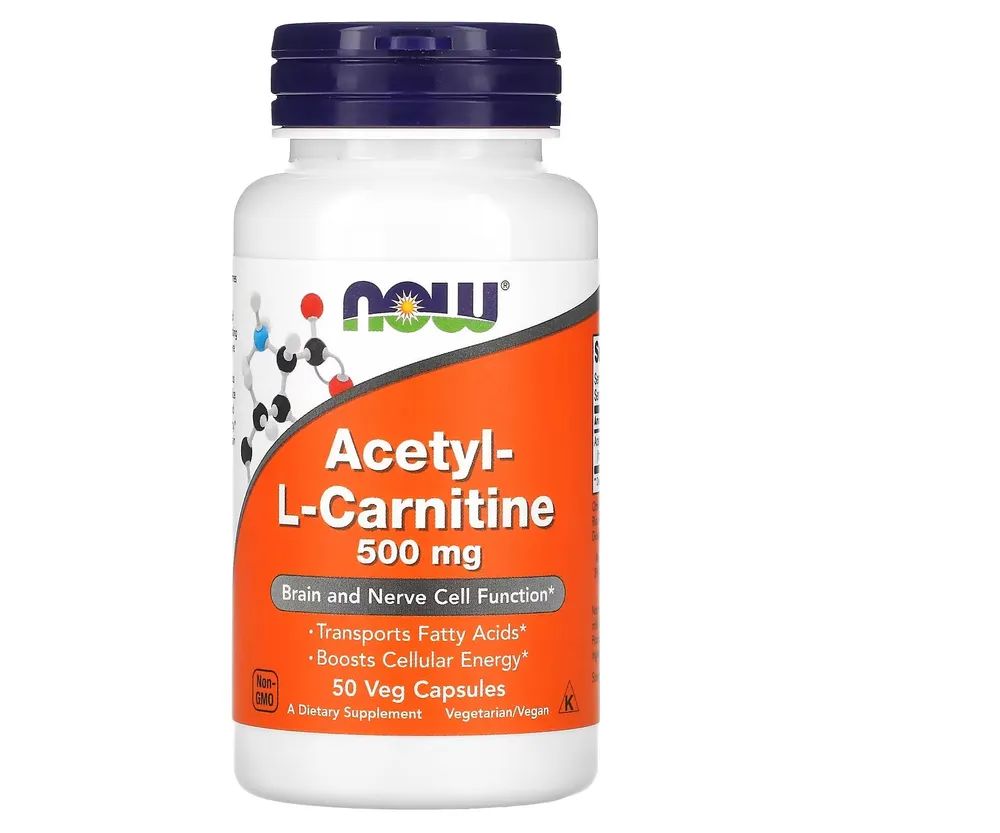 Ацетил Л-Карнитин NOW Acetyl L-Carnitine 500 мг 50 капсул