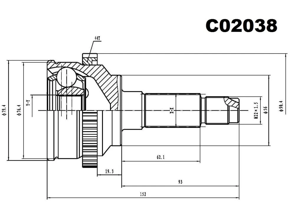 

SANGSIN BRAKE ШРУС внешний передний C02038