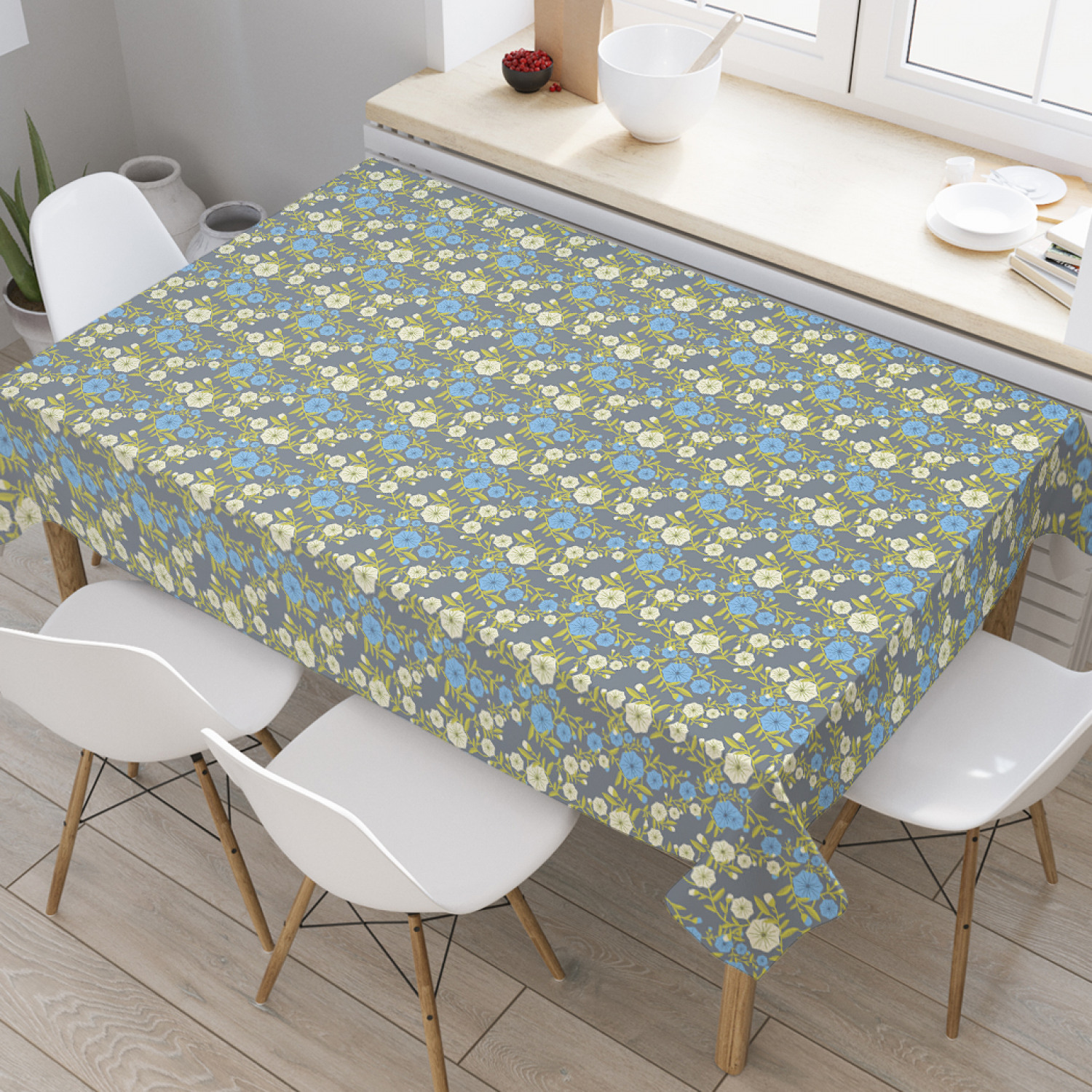 

Скатерть прямоугольная JoyArty "Нежные вьюны" из оксфорда, 180x145 см, Зеленый, Нежные вьюны