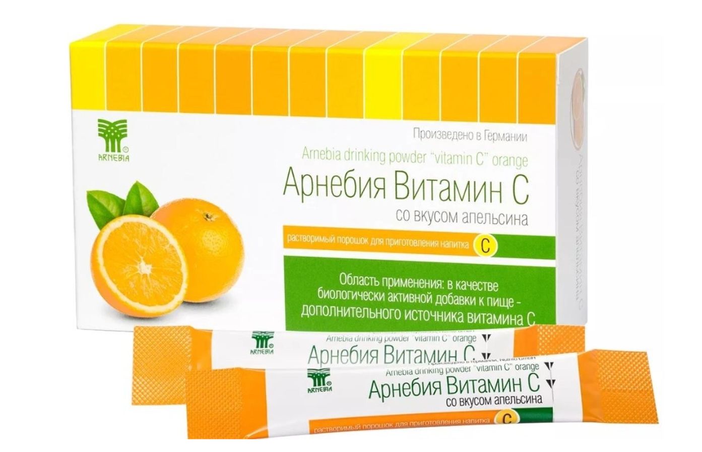 

ВИТАМИН С Арнебия со вкусом апельсина растворимый порошок пакеты 10 шт., ВИТАМИН С со вкусом апельсина