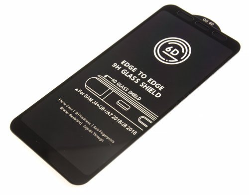 

Защитное стекло 9H Black для Samsung J4+(2018) черное т/у
