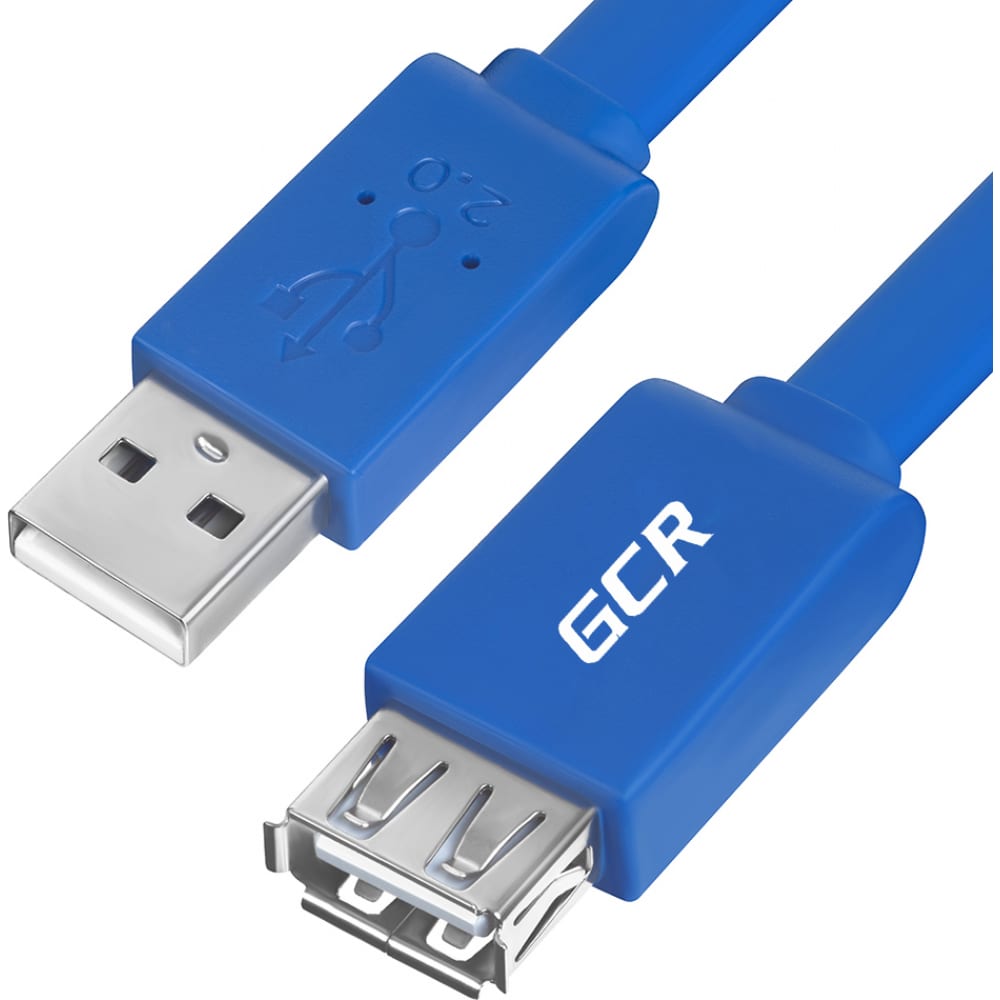 

GCR Удлинитель PROF 1.5m USB 2.0, AM/AF, плоский синий, морозостойкий, GCR-UEC2M2-BD-1.5m