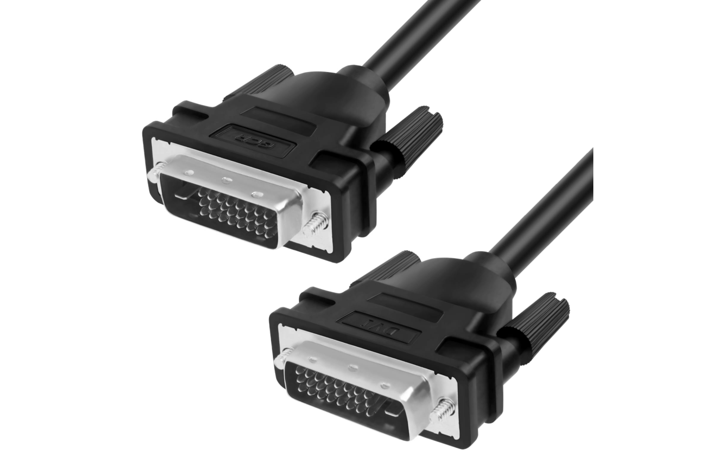 фото Gcr кабель 1.5m dvi-d, черный, od 8.5mm, 28 awg, dvi/dvi, 25m/25m, двойной экран