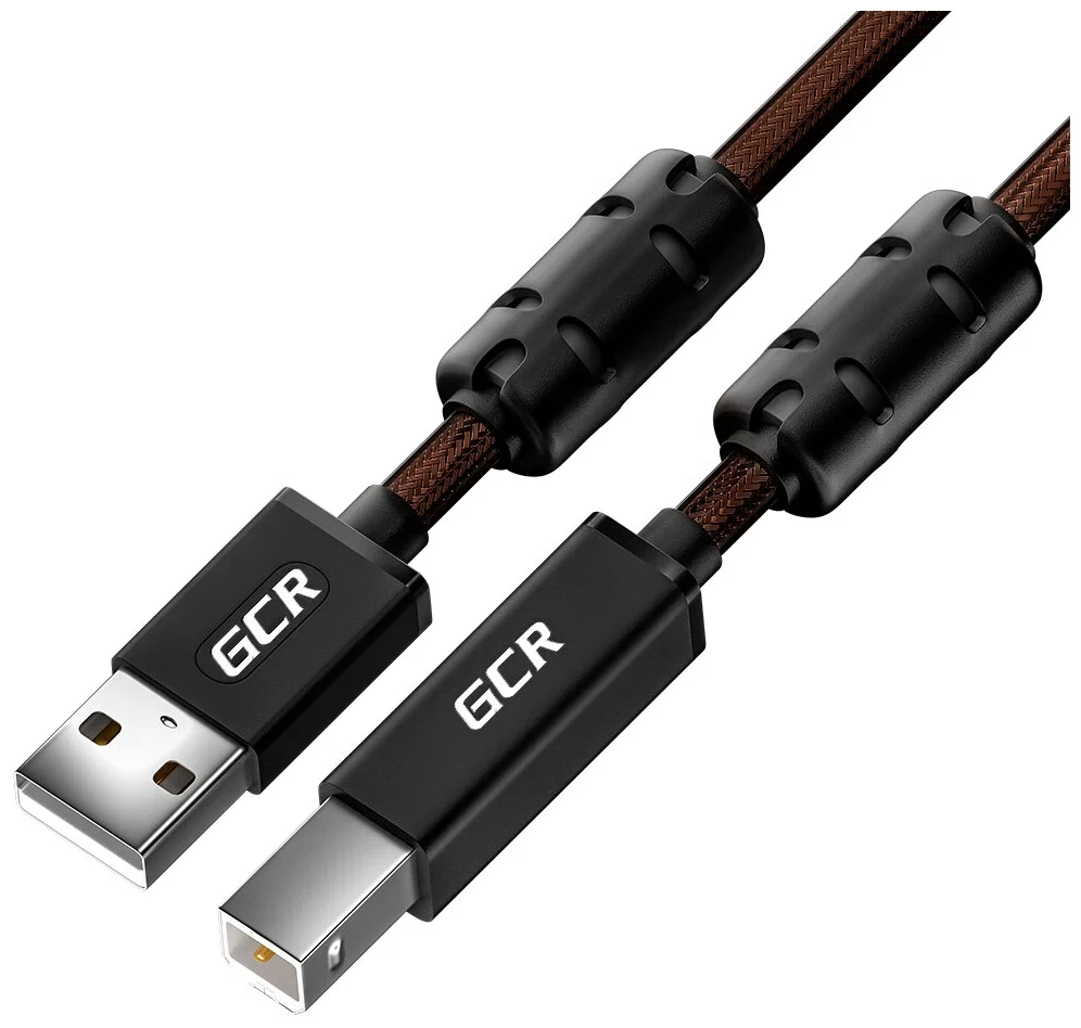 фото Кабель gcr prof 1.5 m usb 2.0, am / mini, черно-прозрачный, ферритовое кольцо, 28 / 24 awg