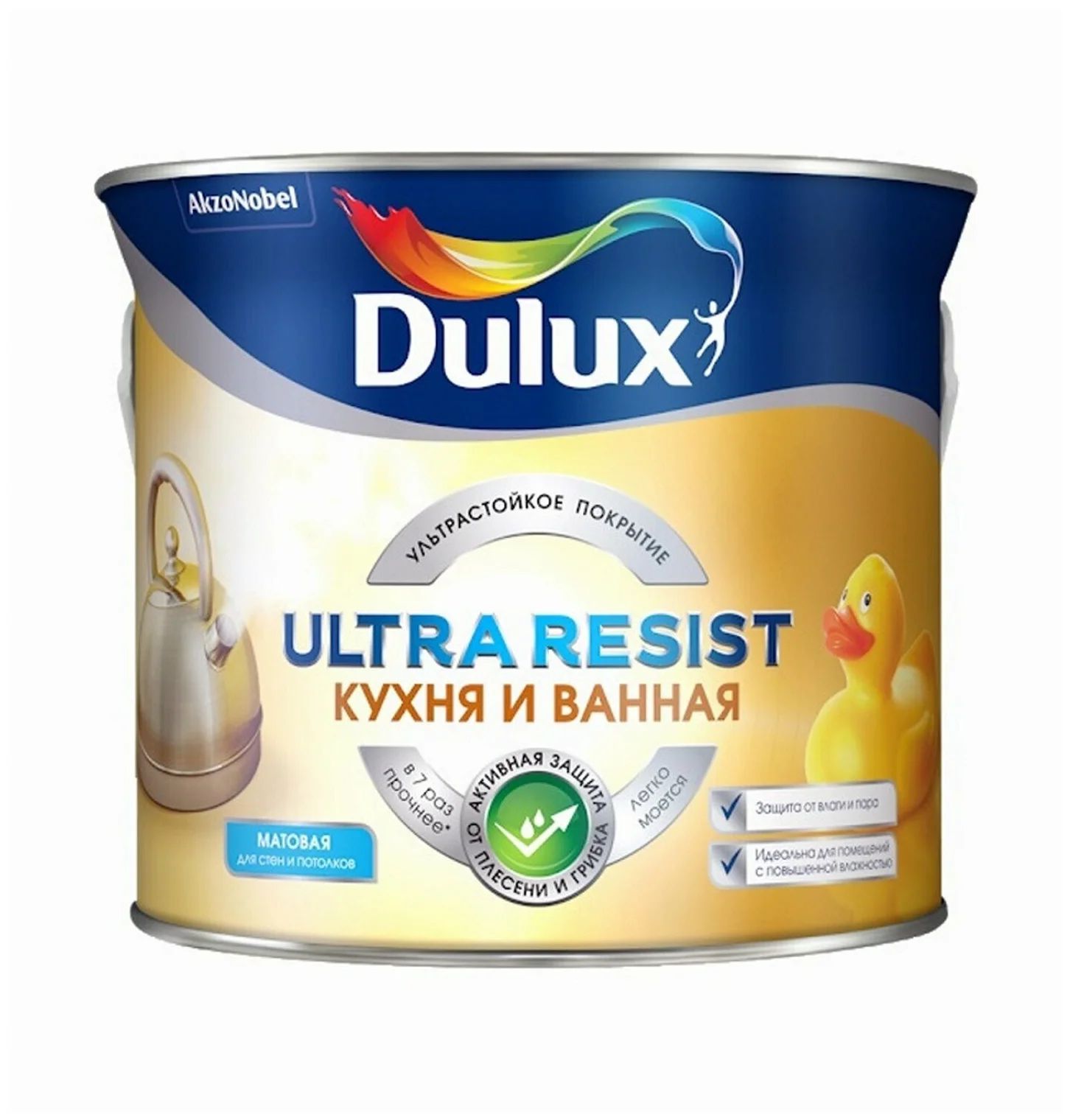 Краска Dulux Ultra Resist кухня и ванная полуматовая, BC, 4,5 л