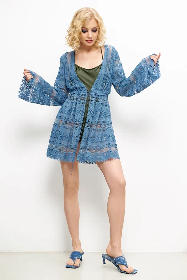 Пляжная туника женская ALZA BA0015 синяя S INT