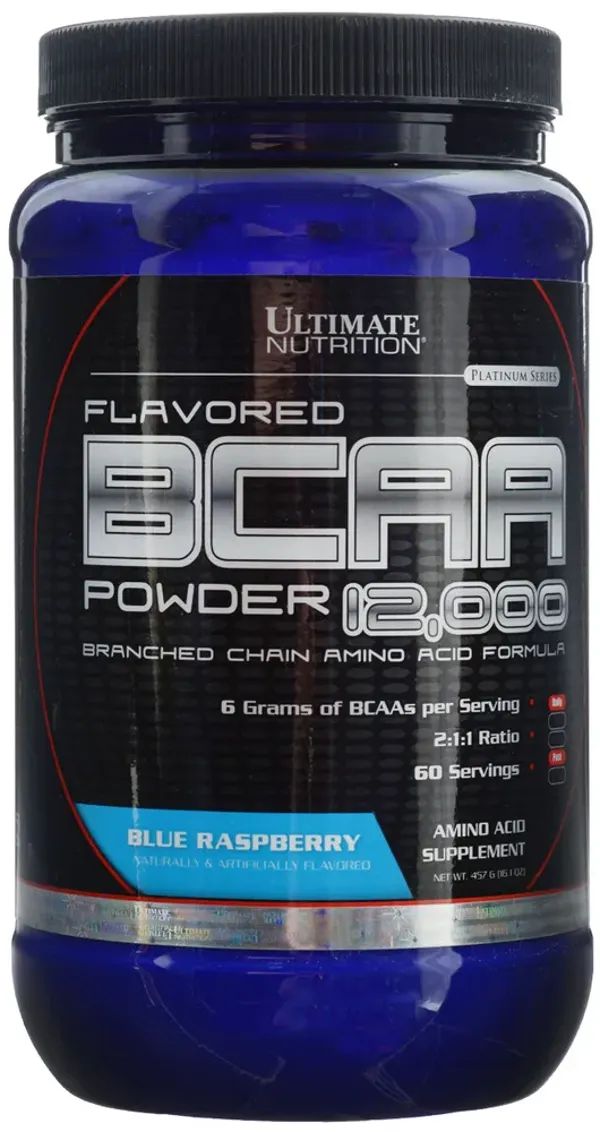 Ultimate Nutrition BCAA 12000 Powder, БЦАА в порошке, спортивное питание, БЦА, 457 гр. (Еж