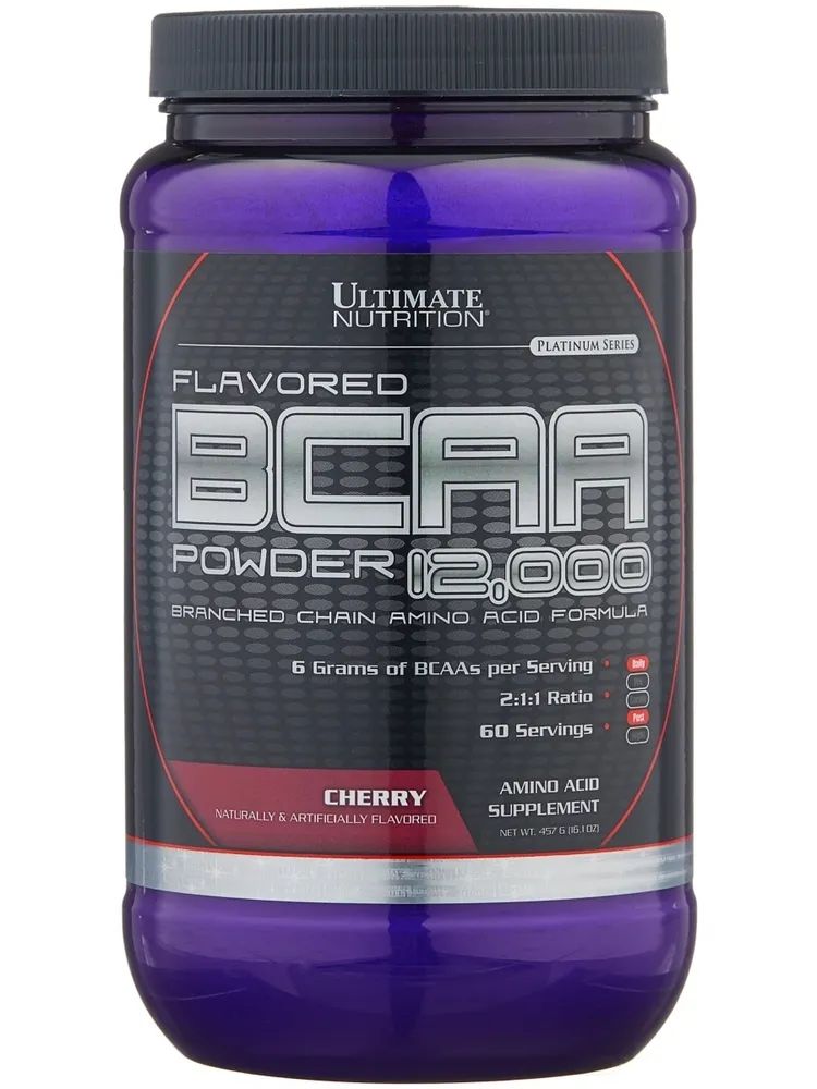 Ultimate Nutrition BCAA 12000 Powder, БЦАА в порошке, спортивное питание, БЦА, 457 гр. (Ви