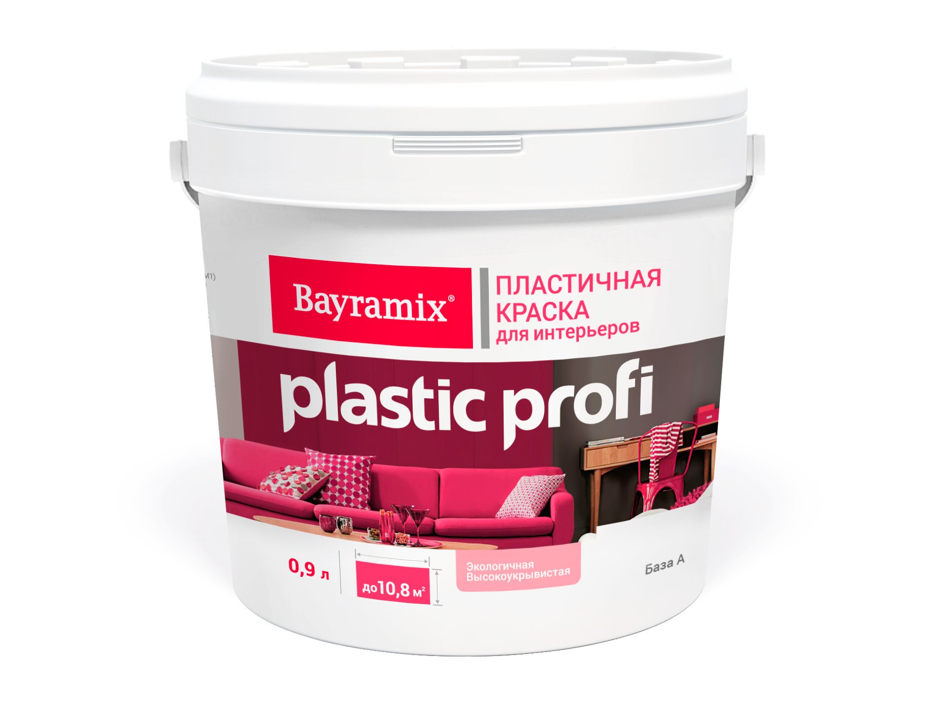 Краска пластичная матовая Bayramix Plastik Profi База A, белая 1,3 кг / 0,9 л швабра для пола proff plastik