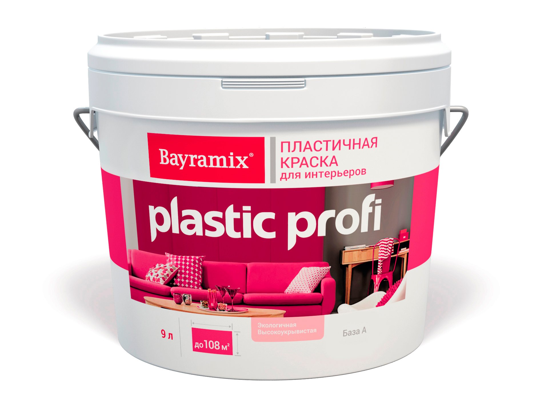 Краска пластичная матовая Bayramix Plastik Profi База A, белая 13,2 кг / 9,0 л швабра для пола proff plastik