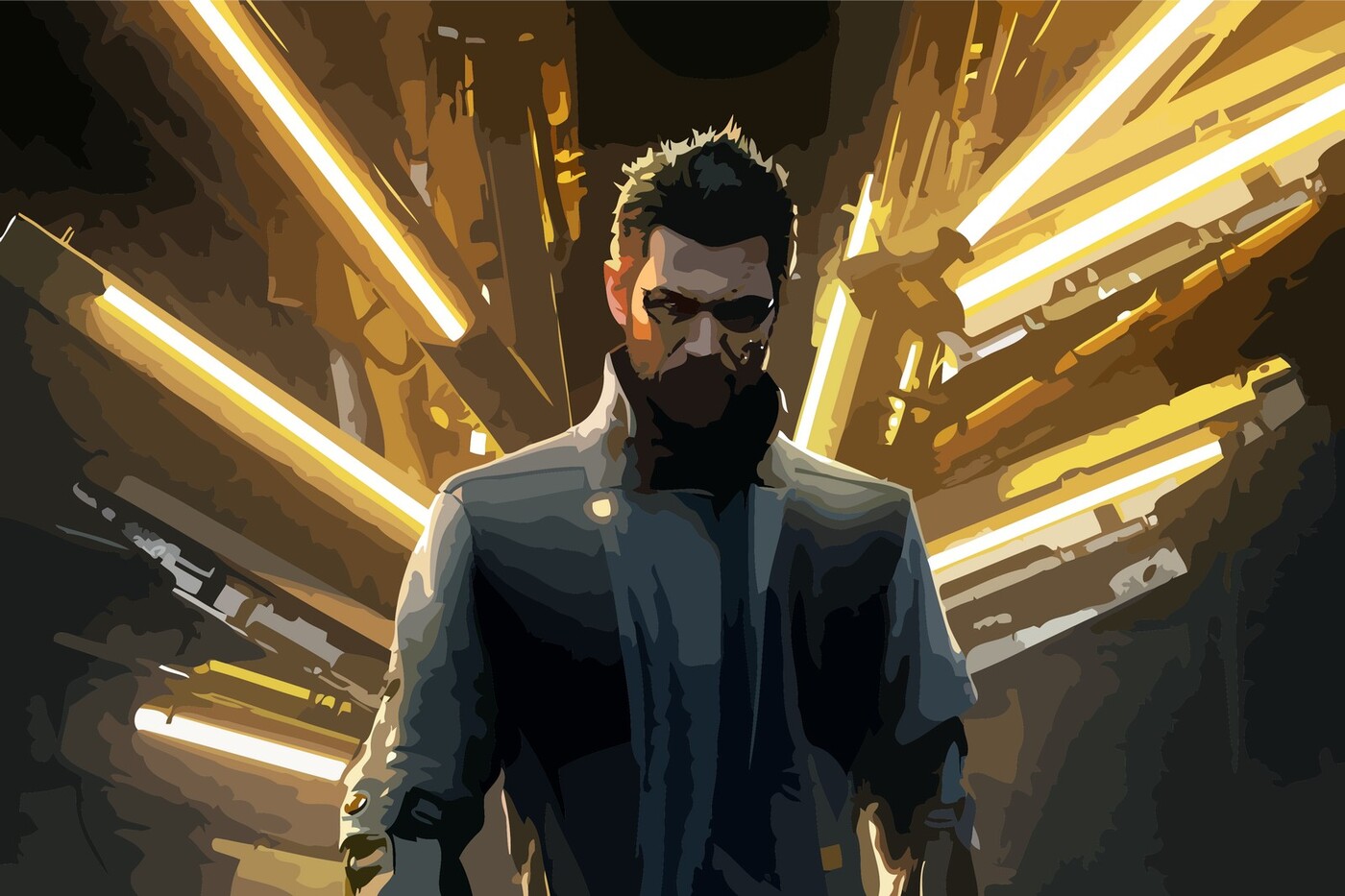 Картина по номерам Бруталити Deus Ex Mankind Divided киберпанк 1 см