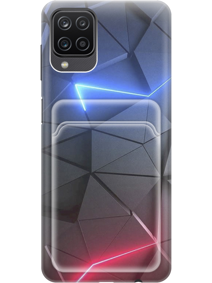 

Силиконовый чехол на Samsung Galaxy A12 / M12 с рисунком "Графитовые грани", Серый;синий, 20012002
