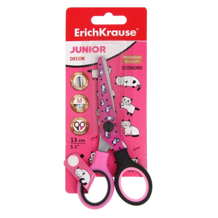 

Ножницы детские 13 см, ErichKrause Junior Decor Cats, с принтом на лезвиях