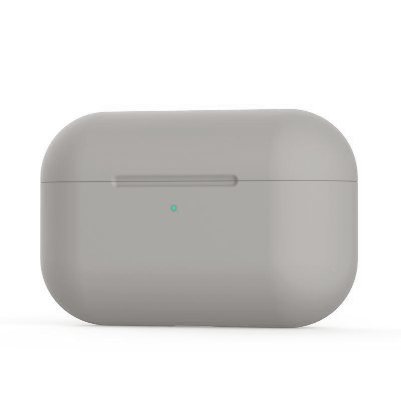 

Cиликоновый чехол QVATRA для наушников Airpods Pro серый, для наушников Airpods Pro серый