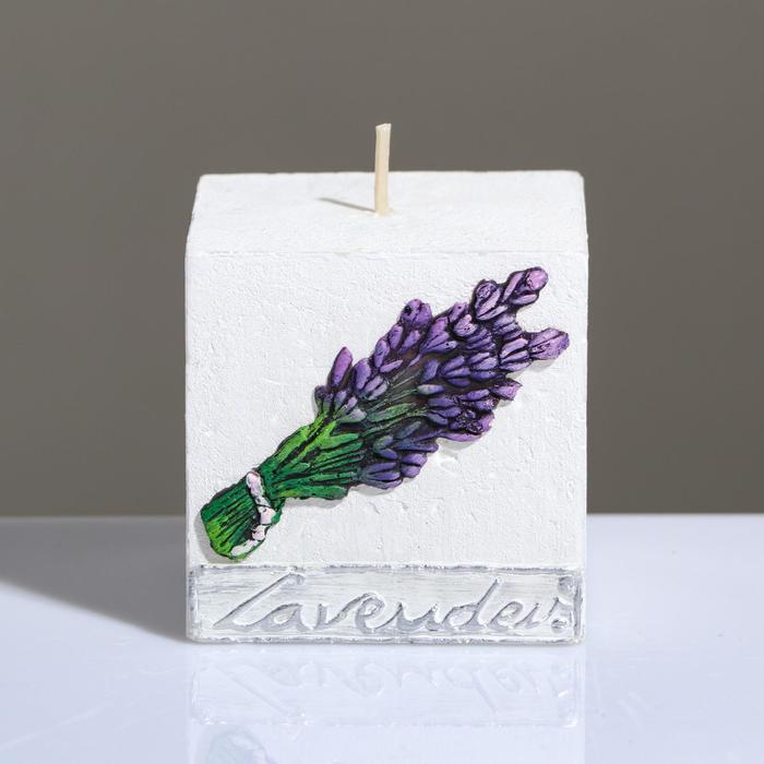 фото Свеча фигурная лавандовый край, 7×7×7 см, белый trend decor candle