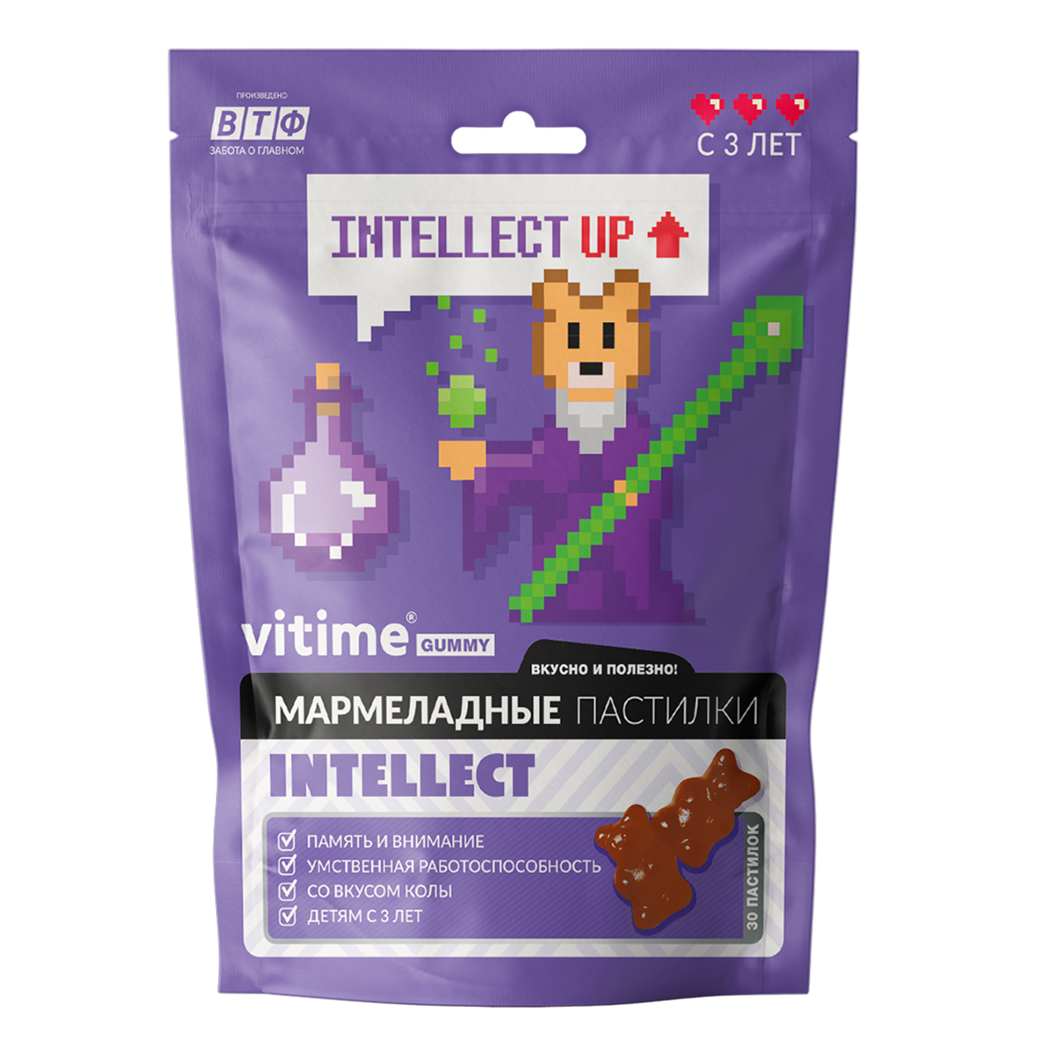

Мармеладные пастилки VITime Интеллект 2,5 г , 30 шт.