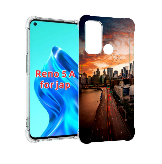 

Чехол MyPads американский город фото для Oppo Reno 5A, Прозрачный, Tocco