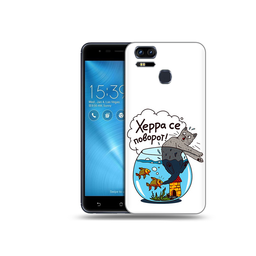 

Чехол MyPads Tocco для Asus ZenFone 3 Рыбы с котом (PT51214.656.149), Прозрачный, Tocco