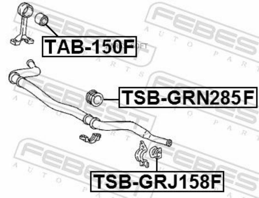 

FEBECT TSB-GRN285F Втулка стабилизатора TOYOTA LAND CRUISER PRADO 150 09- пер.41мм