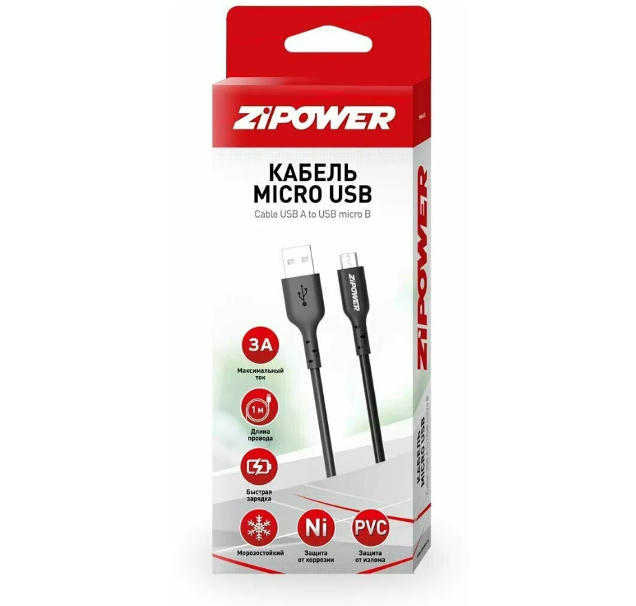 Кабель Micro Usb 1 М 3 A Zipower AGA арт. PM6665