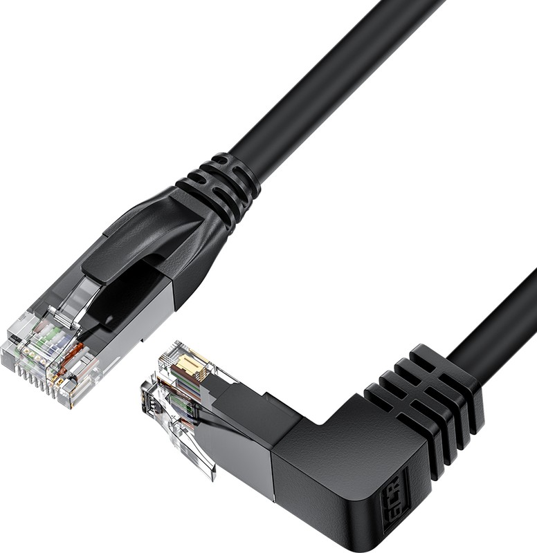 Патч-корд GCR 2.0 m, UTP кат 5e, литой, ethernet high speed, RJ45, T568B, черный