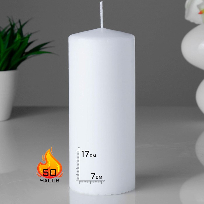фото Свеча классическая 7х17 см, белая омский свечной
