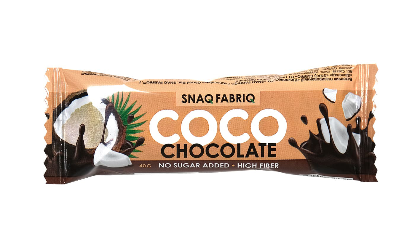 Батончик Snaq Fabriq шоколадный кокос глазированный 40 г