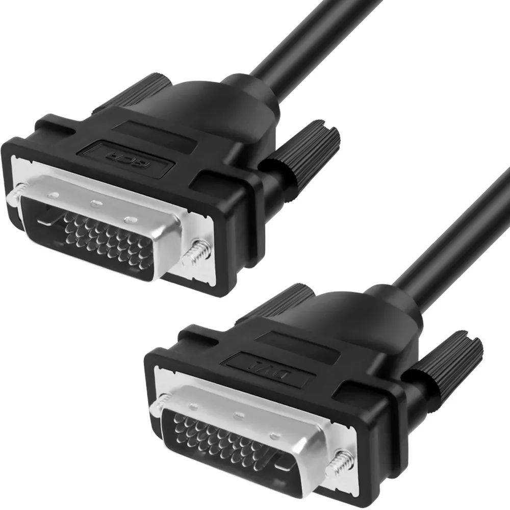 Кабель GCR PROF 1.0 m DVI-D, черный, GOLD, ферритовые кольца, OD 8.5 mm, 28 AWG, DVI / DVI