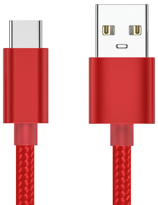 фото Кабель usb - type-c тканевый gsmin brim 1м (красный)