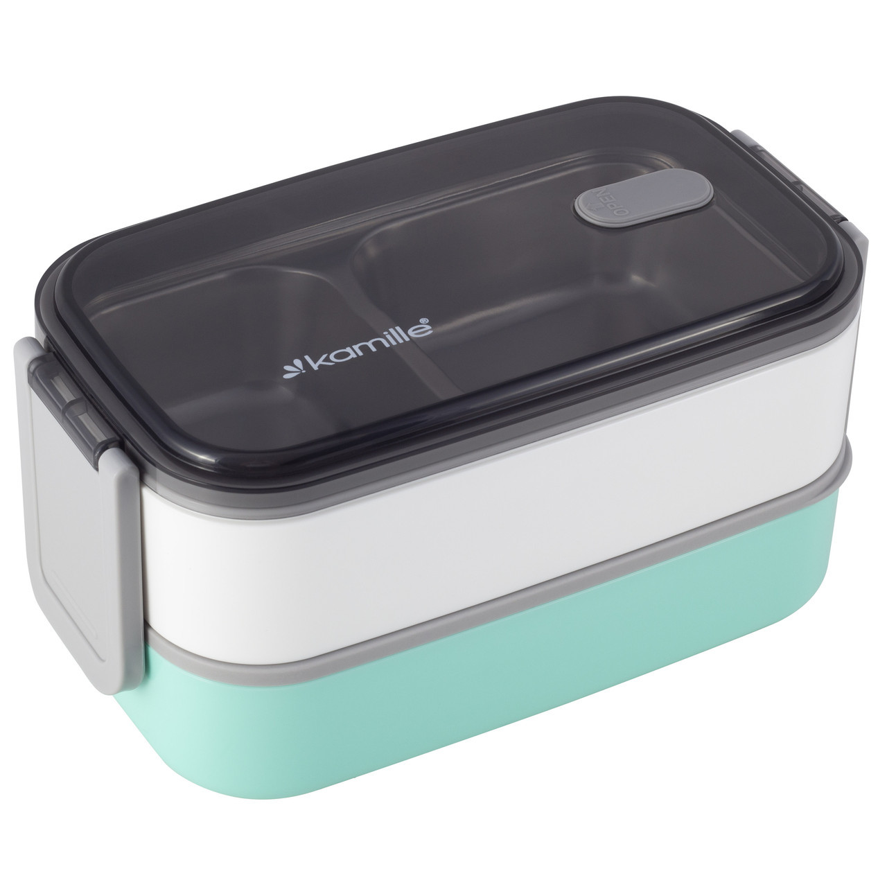 Ланч бокс двойной Kamille KM 2134 пластик, нержавеющая сталь зеленый 1400 мл