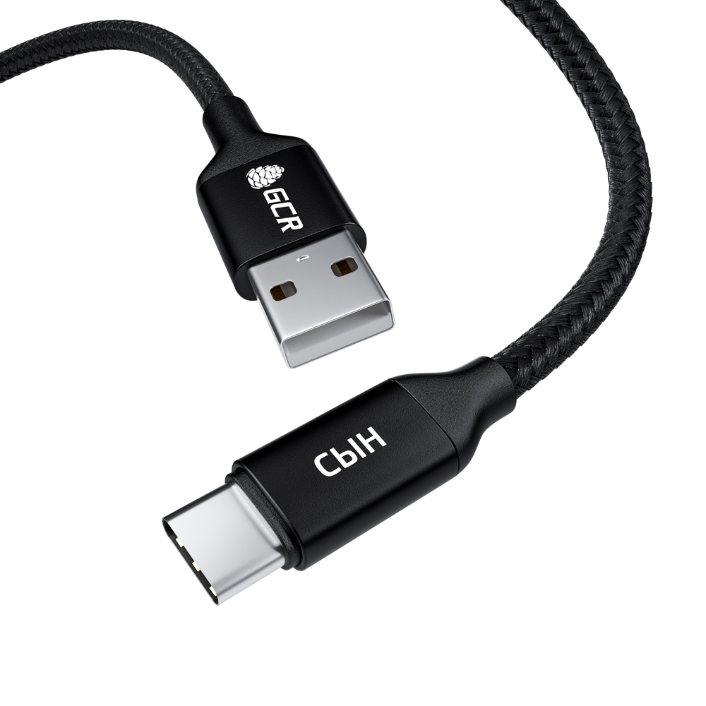 Кабель USB Type C GCR СЫН для смартфонов Huawei Honor 1м GCR-52803