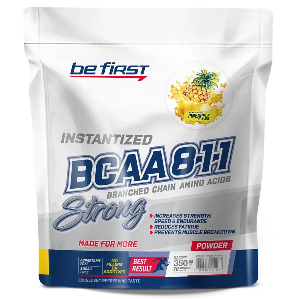 Аминокислоты БЦАА порошок Be First BCAA 8:1:1 Instantized Powder 350 гр, ананас