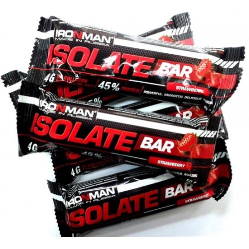 Батончик Ironman Isolate Bar протеиновый клубника-темная глазурь 50 г