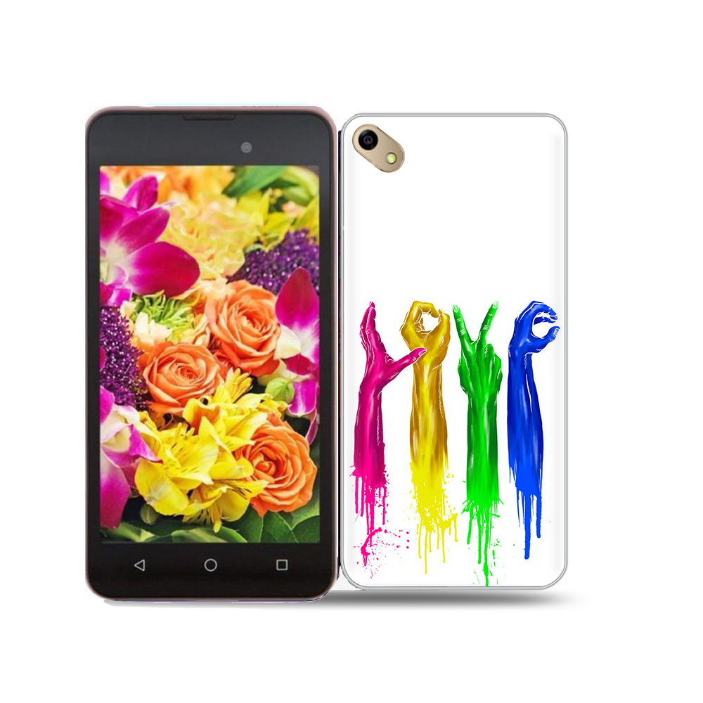 

Чехол MyPads Tocco для BQ 5035 яркие руки love, Прозрачный, Tocco