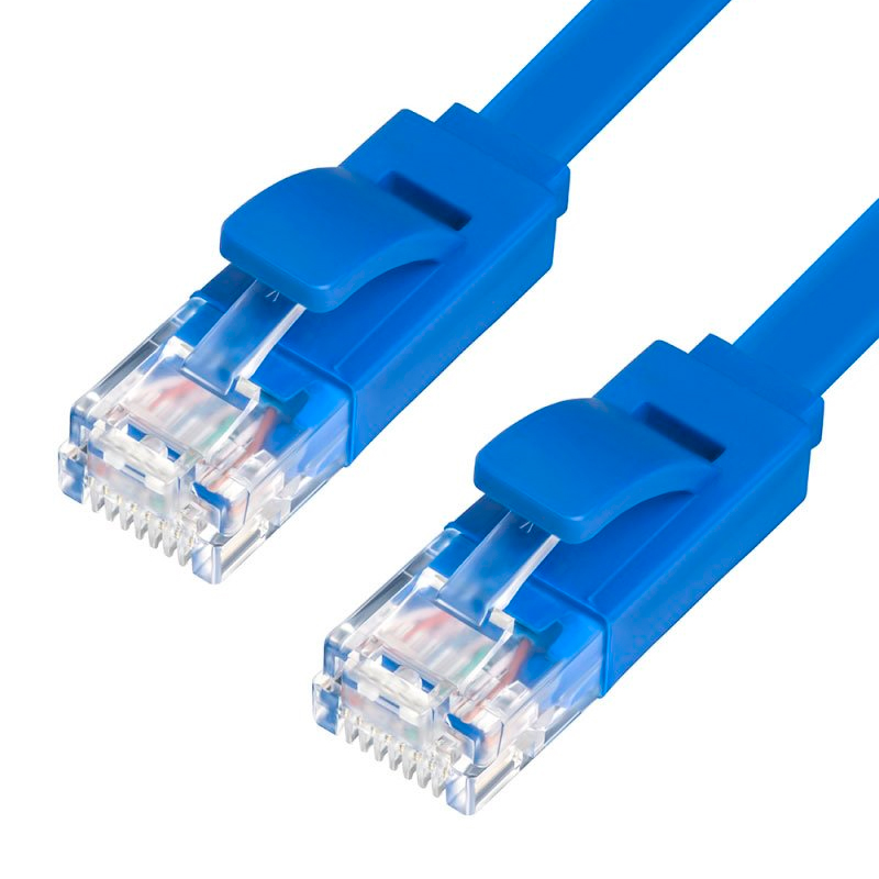 Патч-корд GCR прямой 15.0 m, UTP кат 5e, литой, ethernet high speed, RJ45, T568B, синий