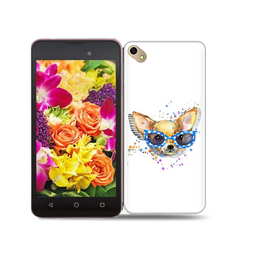 

Чехол MyPads Tocco для BQ 5035 чихуа-хуа в очках, Прозрачный, Tocco