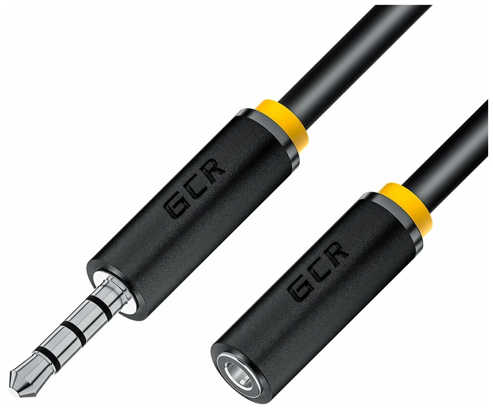 фото Удлинитель gcr для гарнитуры 2.0 m jack 3,5 mm / jack 3,5 mm черный, 28awg, m/f nobrand