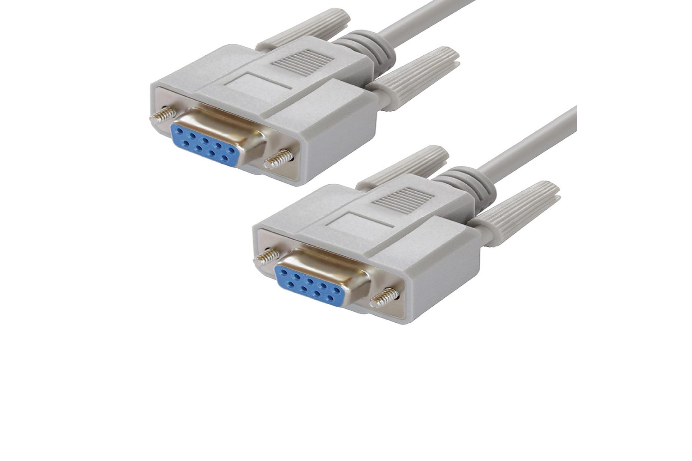 фото Gcr кабель 1.5m rs-232, 0-модемный, db9/db9 9f/9f, серый, 30 awg