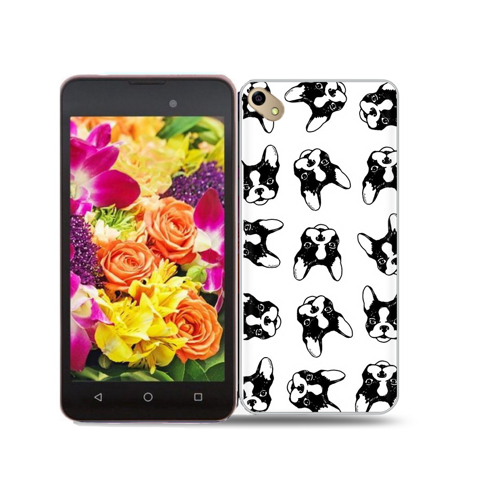 

Чехол MyPads Tocco для BQ 5035 черно белые собачки, Прозрачный, Tocco