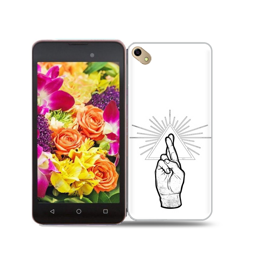 

Чехол MyPads Tocco для BQ 5035 черно белая рука, Прозрачный, Tocco