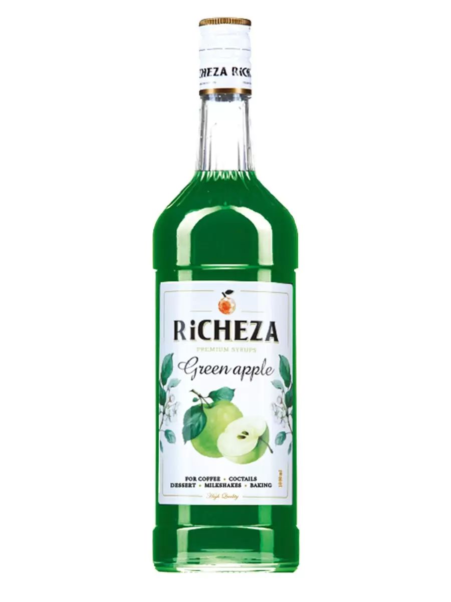 

Сироп для кофе и коктейлей Зеленое яблоко 1 литр, RICHEZA