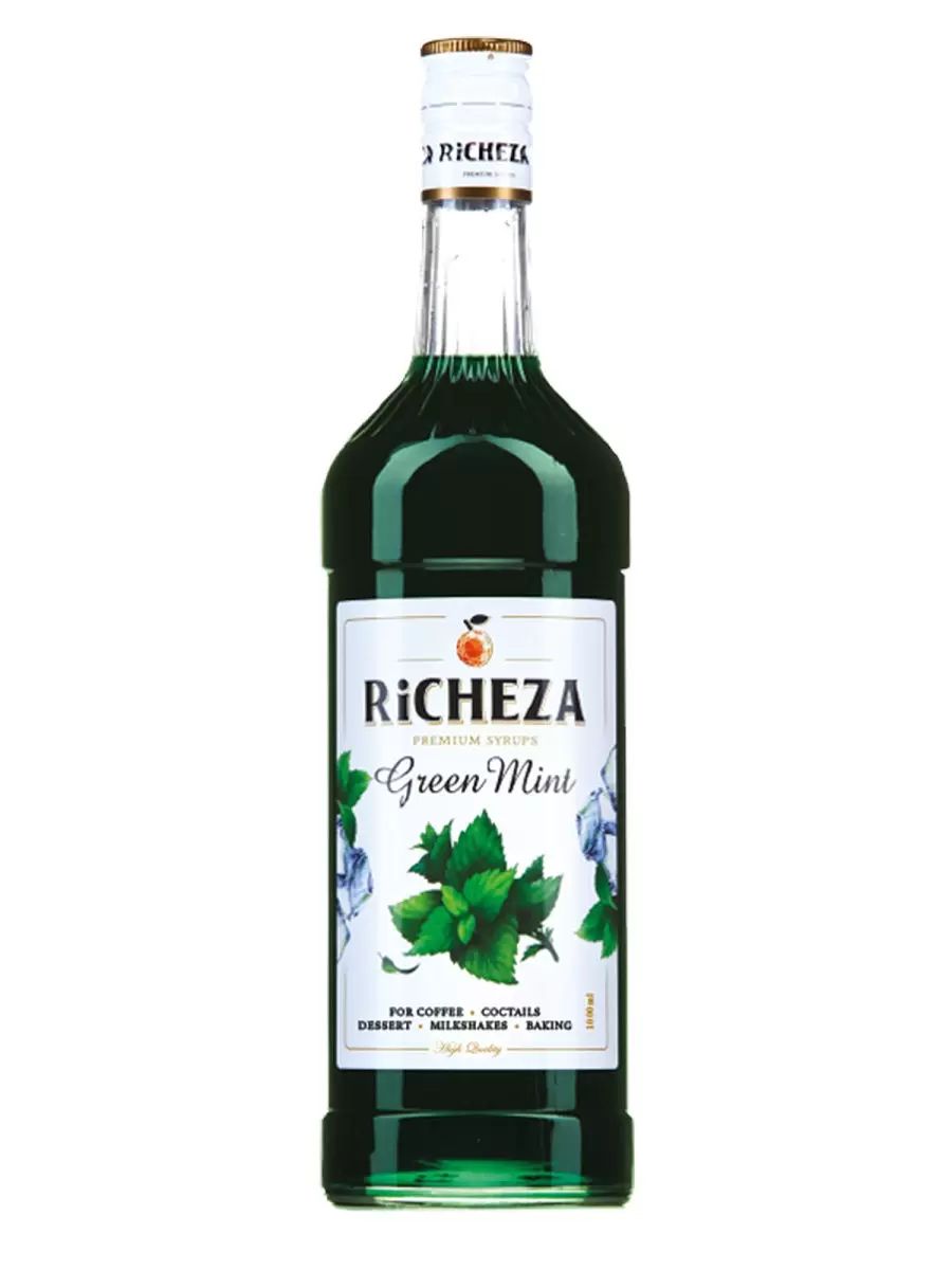 

Сироп для кофе и коктейлей Зеленая мята 1 литр, RICHEZA