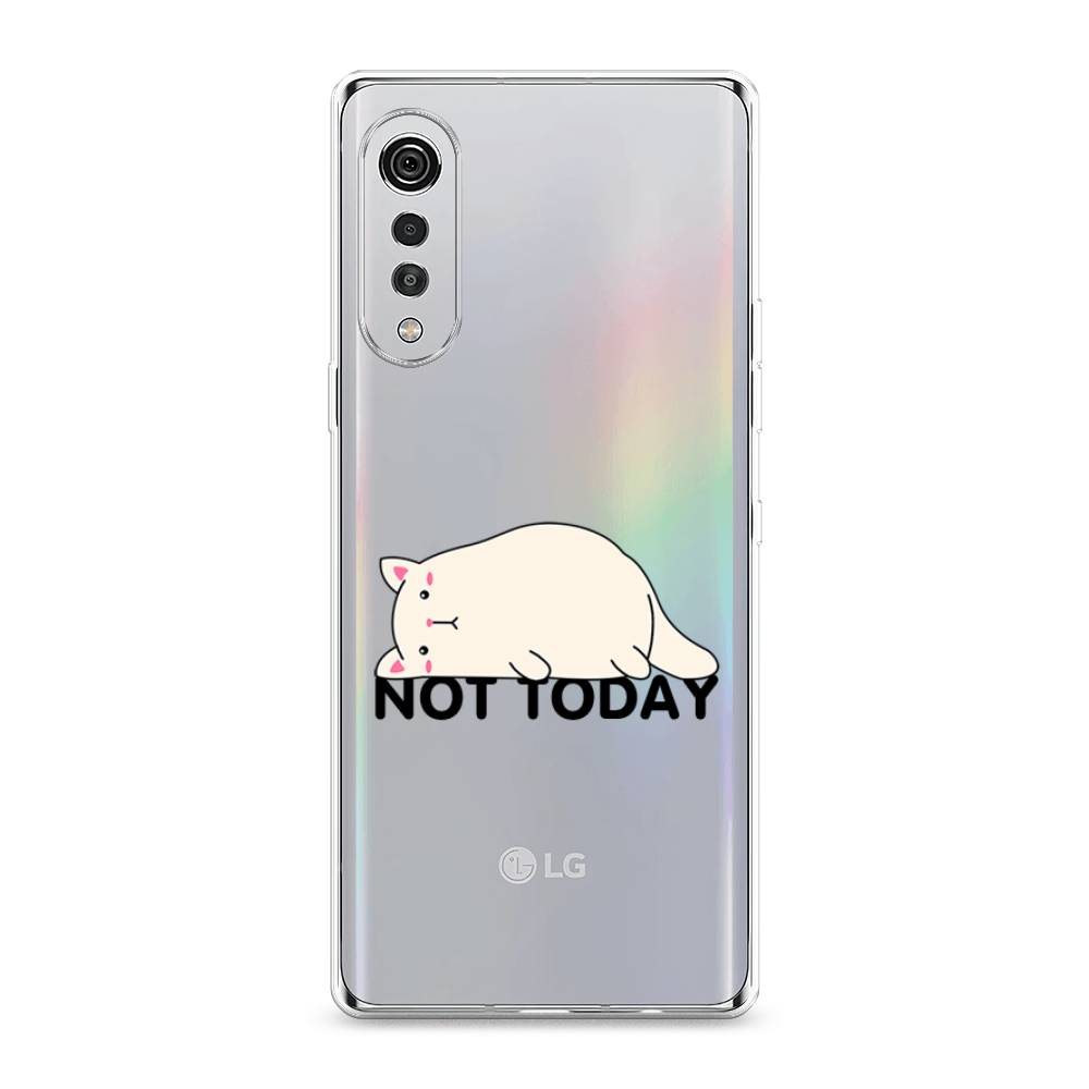 

Чехол на LG Velvet 4G "Cat not today", Белый;розовый;черный, 84450-1